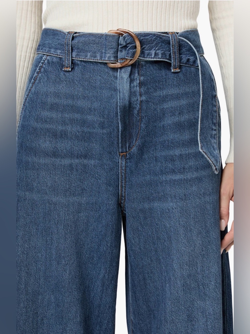 PAIGE Cameron High Waist Wide-Leg Belted Jeans - Picture 5 of 16